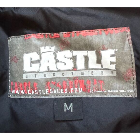 Castle Racewear Streetwear Motorcycle Slate Jacket MED Black White Pads Liner - Picture 13 of 13